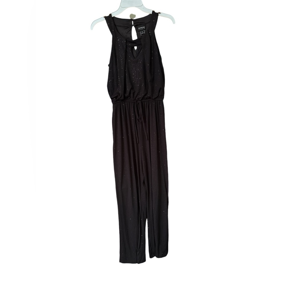 Elegant En Focus Studio shimmering black jumpsuit with sparkle size 6
